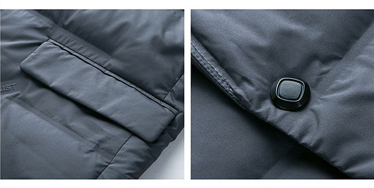 Winter men's suit detachable scarf collar casual down jacket