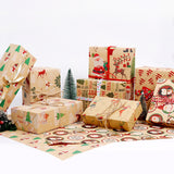Kraft Paper Creative Gift Box Decorative Paper Santa Claus Snowman Snowflake Wrapping Paper