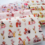 Pure Cotton Cartoon Bear Girl Pastoral Floral Printed And Dyed Fabric