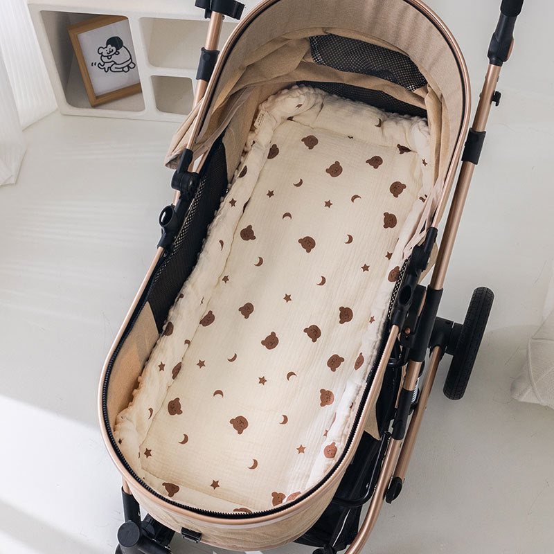 Baby Stroller Mat Pure Cotton Gauze Beanie Velvet Non-slip Baby Stroller Cotton Cushion Small Quilt