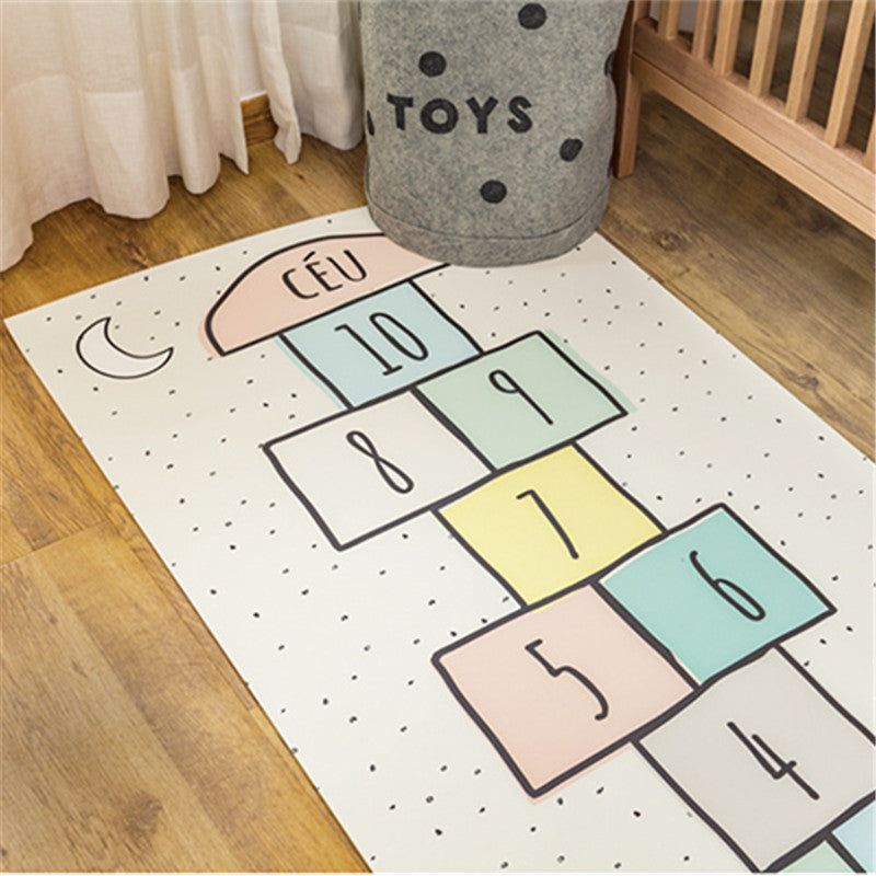 Nordic Style Digital Checkered Carpet Hopscotch Game Mat
