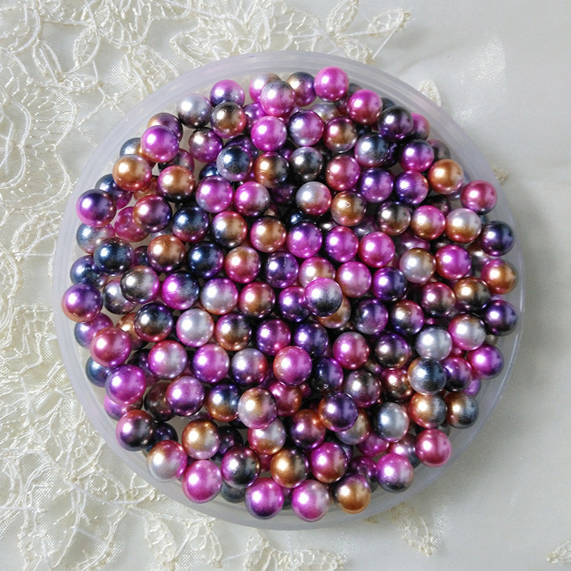Color Acrylic No Hole Round Pearl Loose Beads Jewelry Making