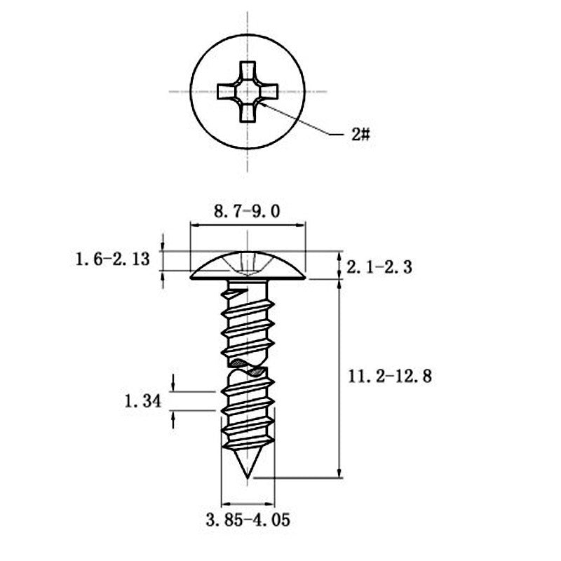 Stainless Steel Cross Big Head Self-tapping Screw Mushroom-shaped Haircut Round Head