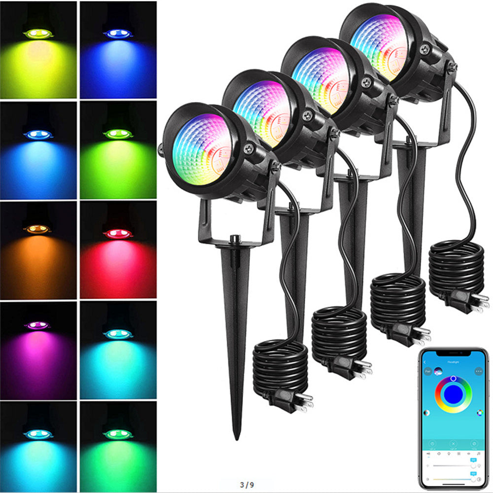 Bluetooth Lawn Lamp Ground Plug Projection Garden Courtyard