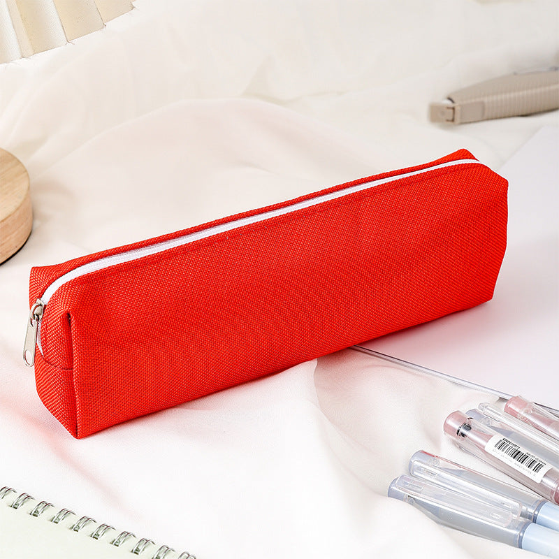 Simple Portable Stationery Case Monochrome Zipper Oxford Cloth Stationery Box