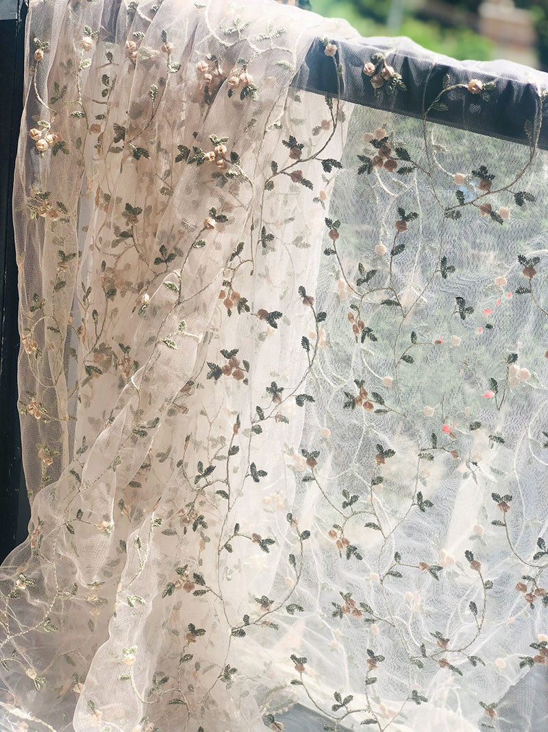 Embroidery Lace Fabric Lace Mesh Gauze Flower