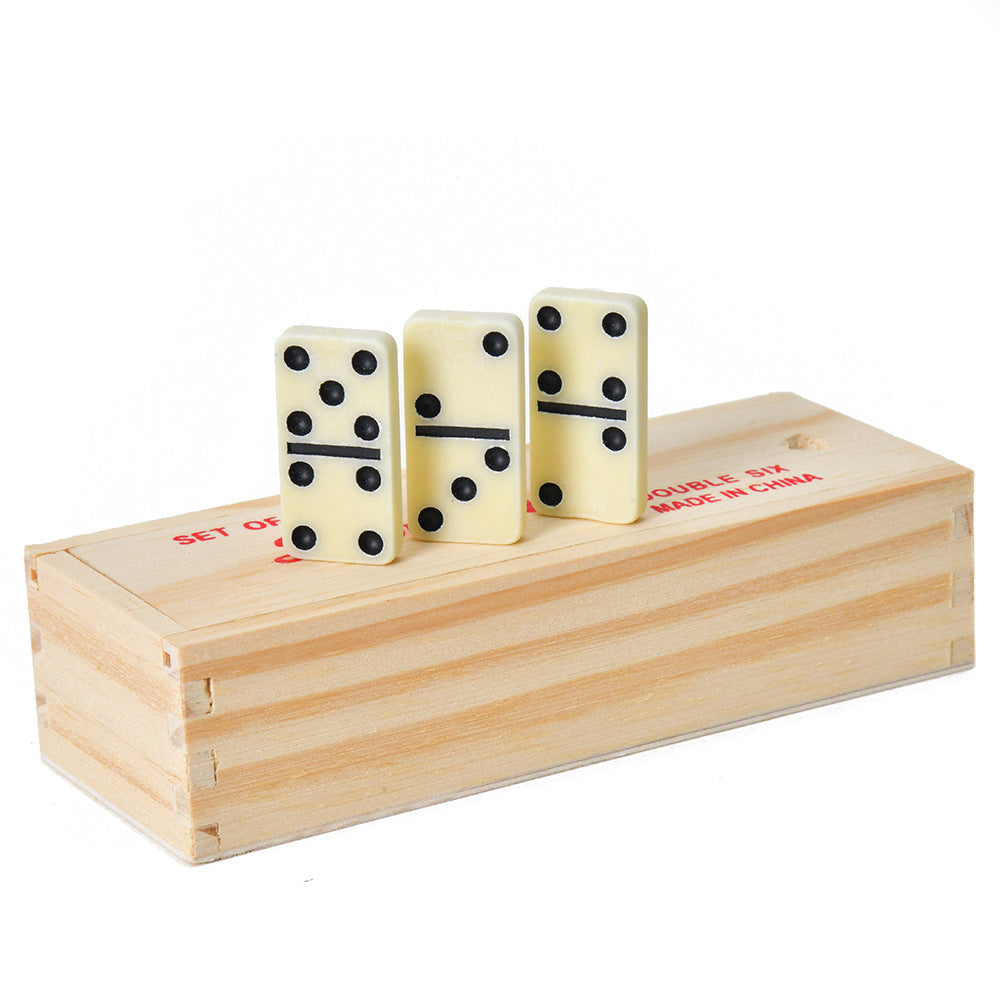 Dominoes Wooden Box Suit Game Puzzle