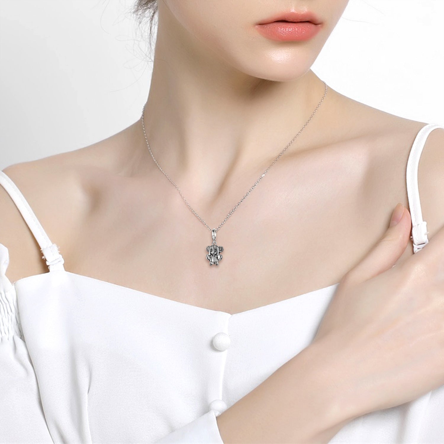 Kimono Girl S925 Plain Silver Creative Personality Necklace Bracelet Diy Beading Accessories