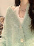 Soft And Lazy Milk Style Sweet Mink Fur Sweater Jacket For Women