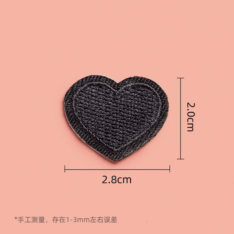 Clothes Sticker Patch Self-adhesive Sewing Free Hole Repair Black Embroidery Pattern Cloth Sticker Repairing Atch