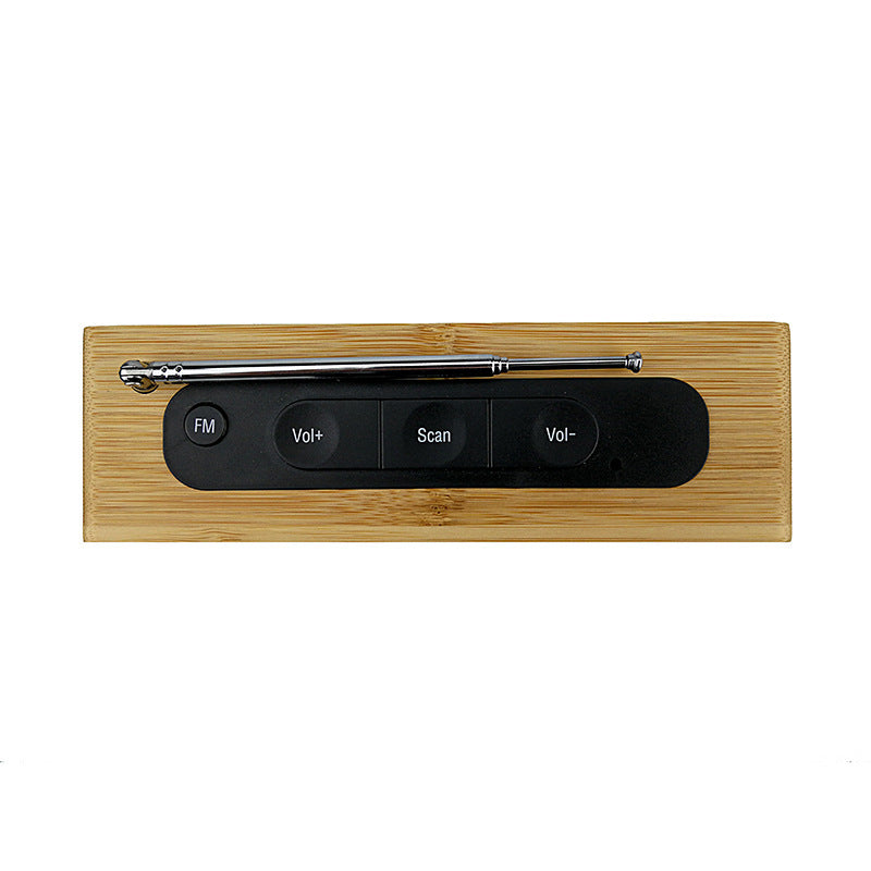 Bamboo LED Clock FM Radio Electronics