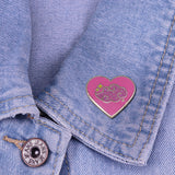 Secret Organization Brooch Heart-shaped Glitter Badge