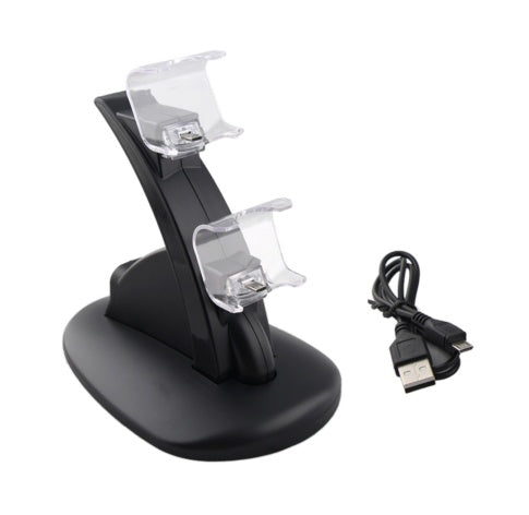 Пойгоҳи дукаратаи пуркунандаи USB Пойгоҳи пуркунандаи барқи USB бо сими пуркунандаи USB барои контроллерҳои Playstation 4 PS4