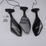 Motorcycle rearview mirror with lights
