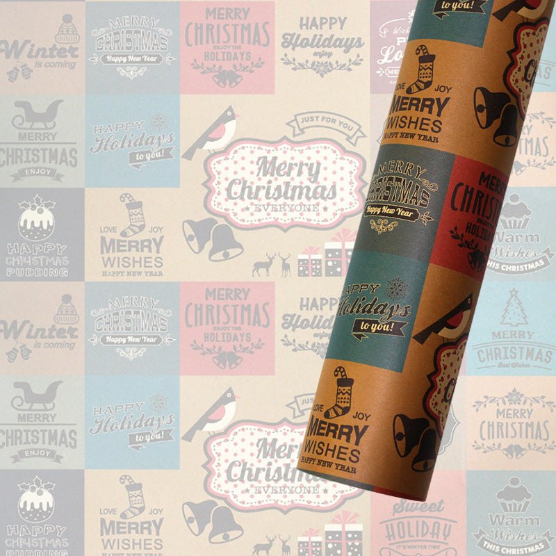 Christmas Gift Wrapping Paper European Style Retro kraft