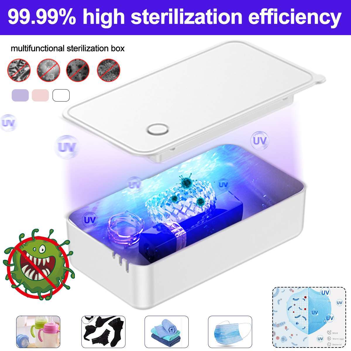 Cell phone sterilization box