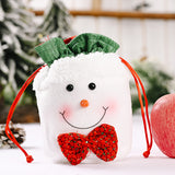 New Christmas Decoration Supplies Linen Drawstring Elderly Candy Bag Children Gift Bag