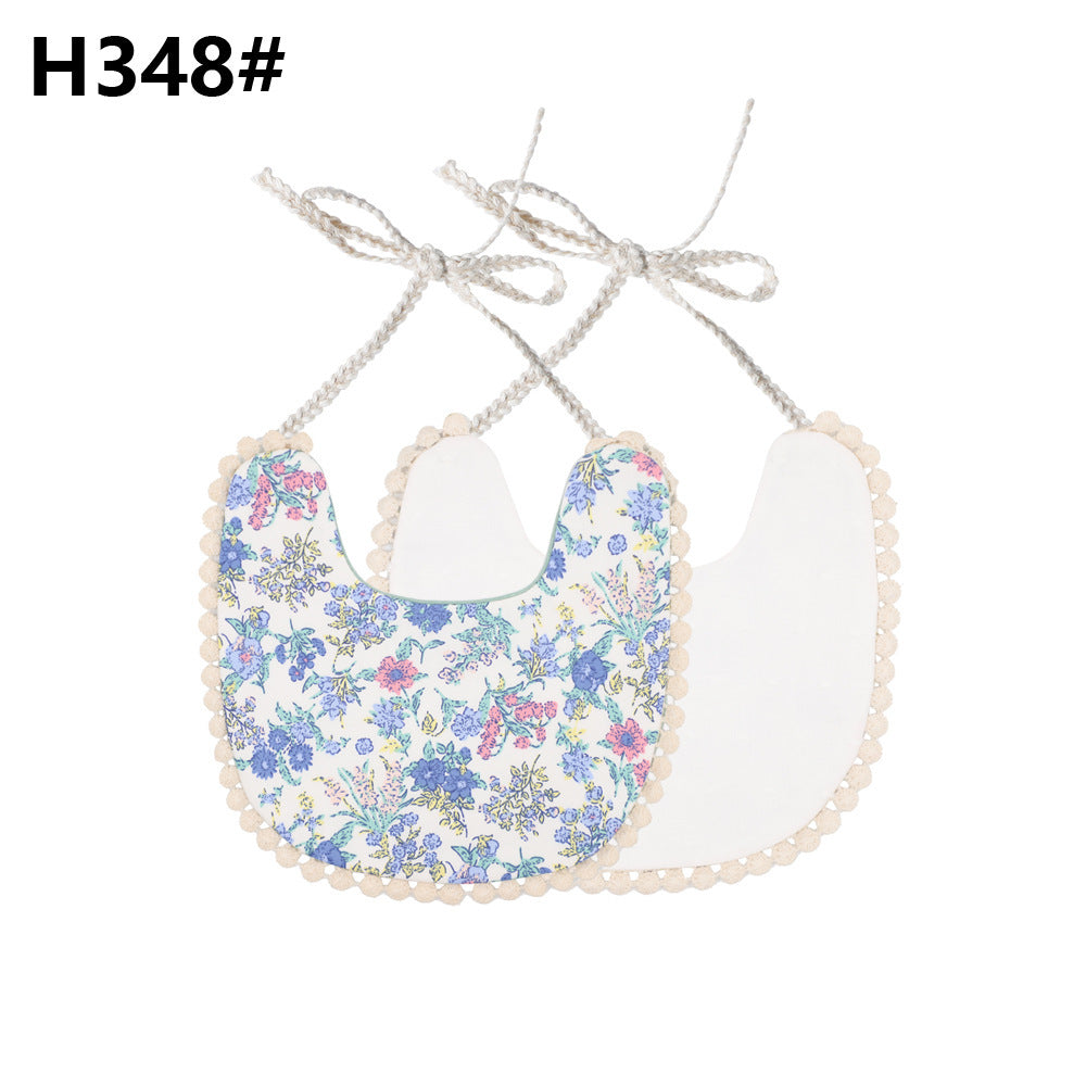INS Popular European And American Foreign Trade Pure Cotton And Linen Two Layer Saliva Towel Amazon Hot Cross Border Supply Bib Bib