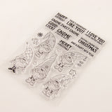 Christmas Santa Stamp and Dies Word Clear Stamps Metal Cutting Dies for DIY Scrapbooking