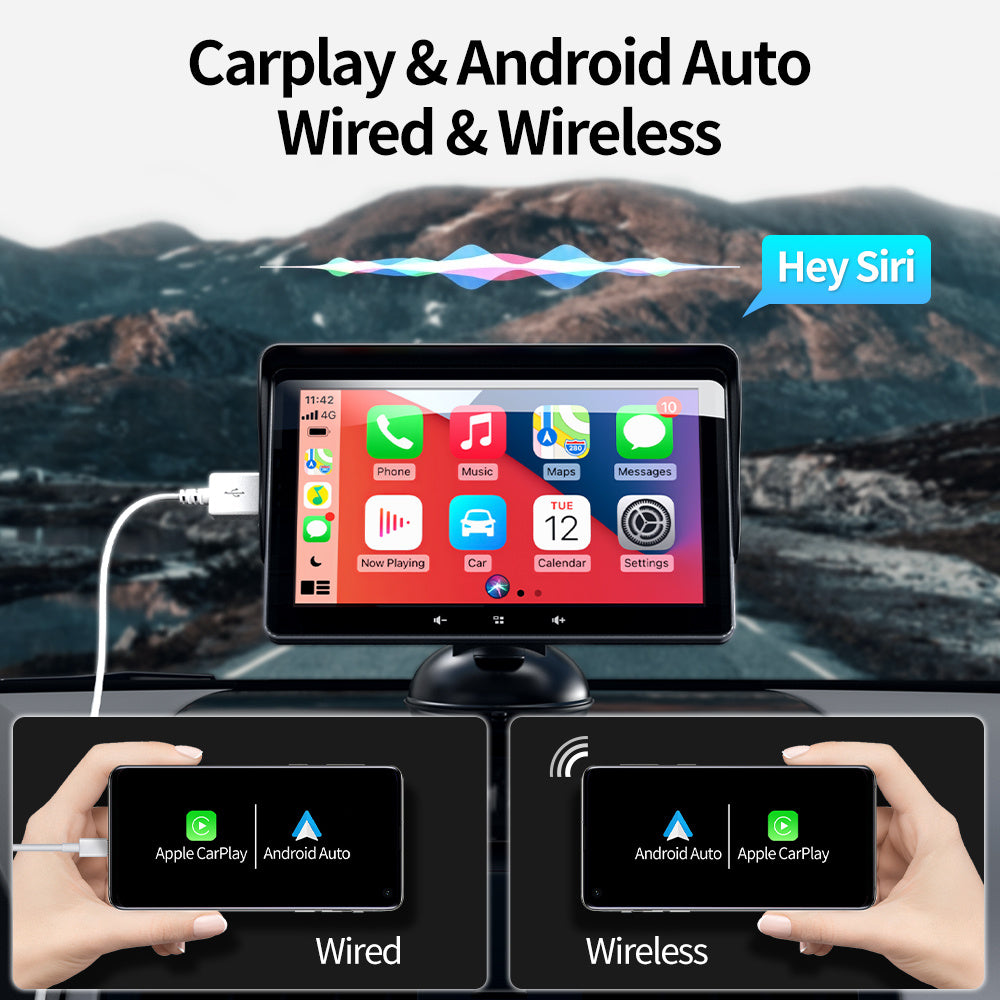 7 Мошини Wireless CarPlay Display Интерфейси сигор сабуктар Ҷоми ҷомаи универсалӣ