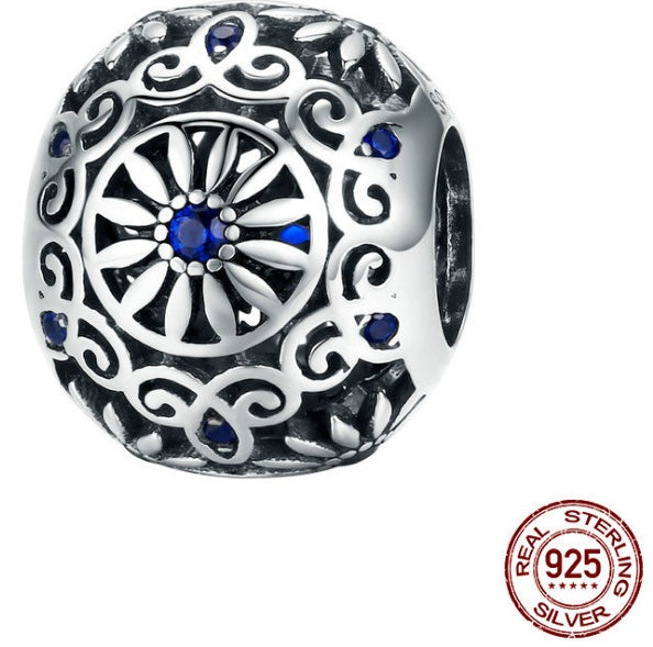 Berloque 925 Sterling Silver Heart Charms Flower Mixed glass Beads Fit Charm Bracelet & Bangle Silver 925 Jewelry Making