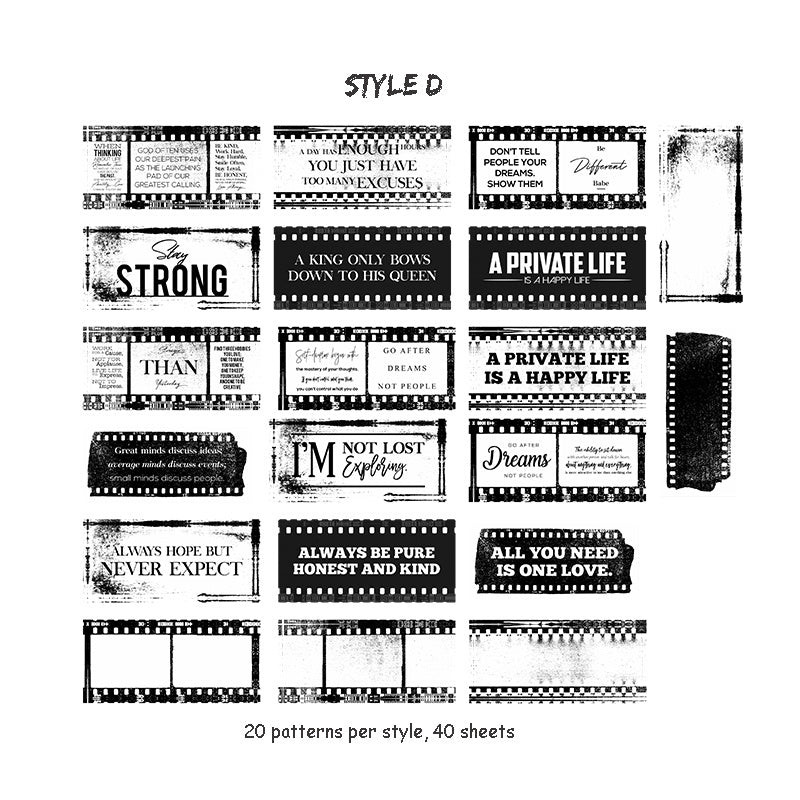 Mr.paper 40Pcs 8 stili Retro Time Travel Series Deco diario materiale adesivo Scrapbooking Planner cancelleria scuola decorativa