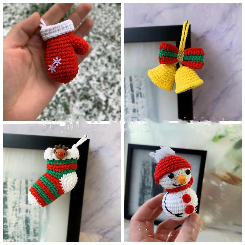 Red Embroidery New Product Handmade Crochet Knitting Doll DIY Beginner Learning Crochet Woolen Material Bag