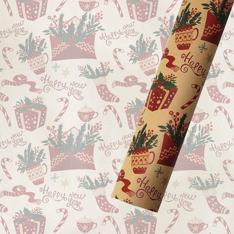 Christmas Gift Wrapping Paper European Style Retro kraft