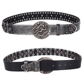 Personality Punk Rivet Men's Leather Belt Performance