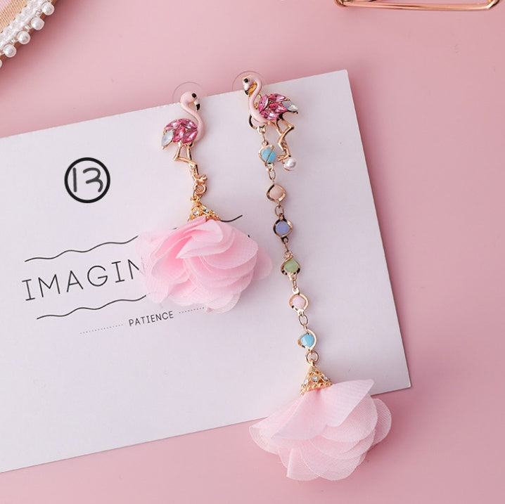 Fashion Korean Japanese Girl Simple Lovely Earrings Flower Fabric Swings Fashion Earrings For Women Jewelry Accessories