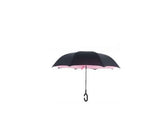 Creative sun protection men's and women's umbrellas custom double layer business long straight handle car without holding folding reverse umbrella