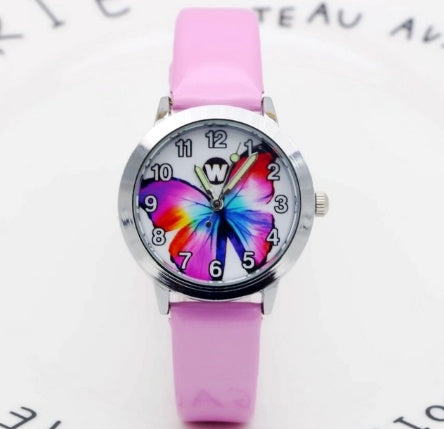 Children's Watches Kids Quartz Watch Student Girls Quartz-watch Cute Colorful Butterfly Dial Waterproof Watch 