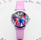 Children's Watches Kids Quartz Watch Student Girls Quartz-watch Cute Colorful Butterfly Dial Waterproof Watch 
