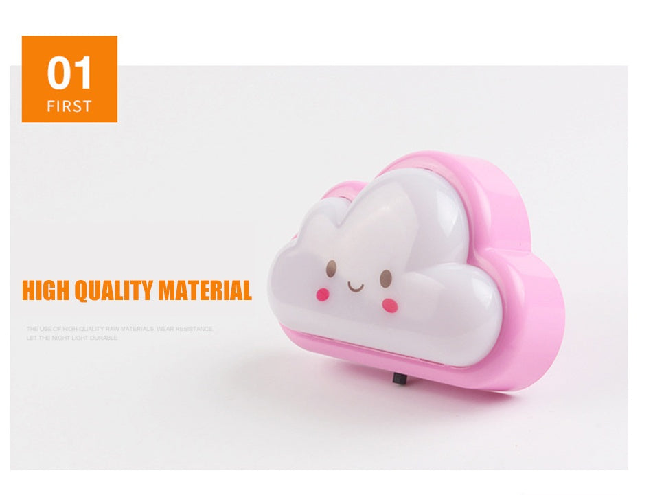 Tanbaby led Novelty lamp Bedroom Cute Cloud Face Portable Night Lights Plug-in Wall Baby Light Nursery Lamp