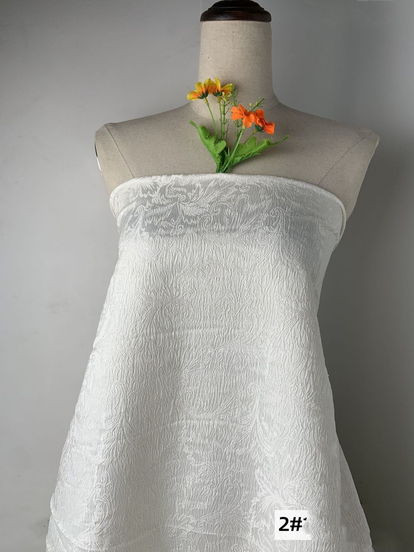 Humanoid Silk Embossed Jacquard Woven Fabric