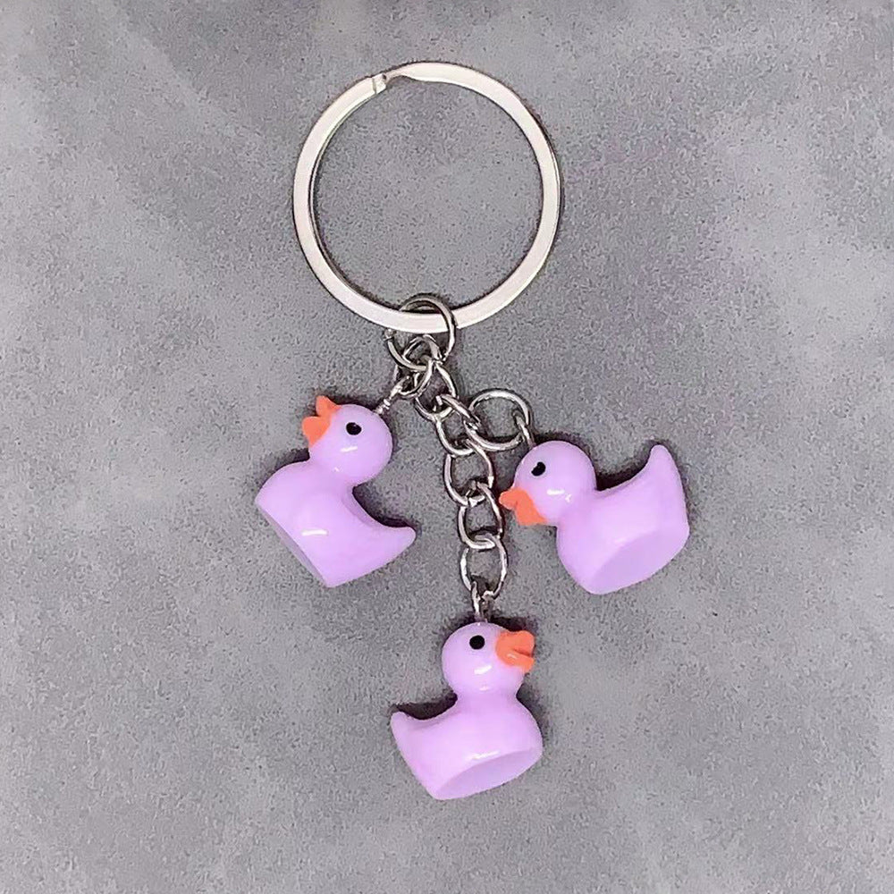 Simple Resin Small Yellow Duck Keychain Animal Pendant Duck Pendant Key Chain Accessories For Women