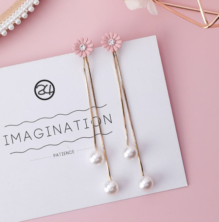 Fashion Korean Japanese Girl Simple Lovely Earrings Flower Fabric Swings Fashion Earrings For Women Jewelry Accessories