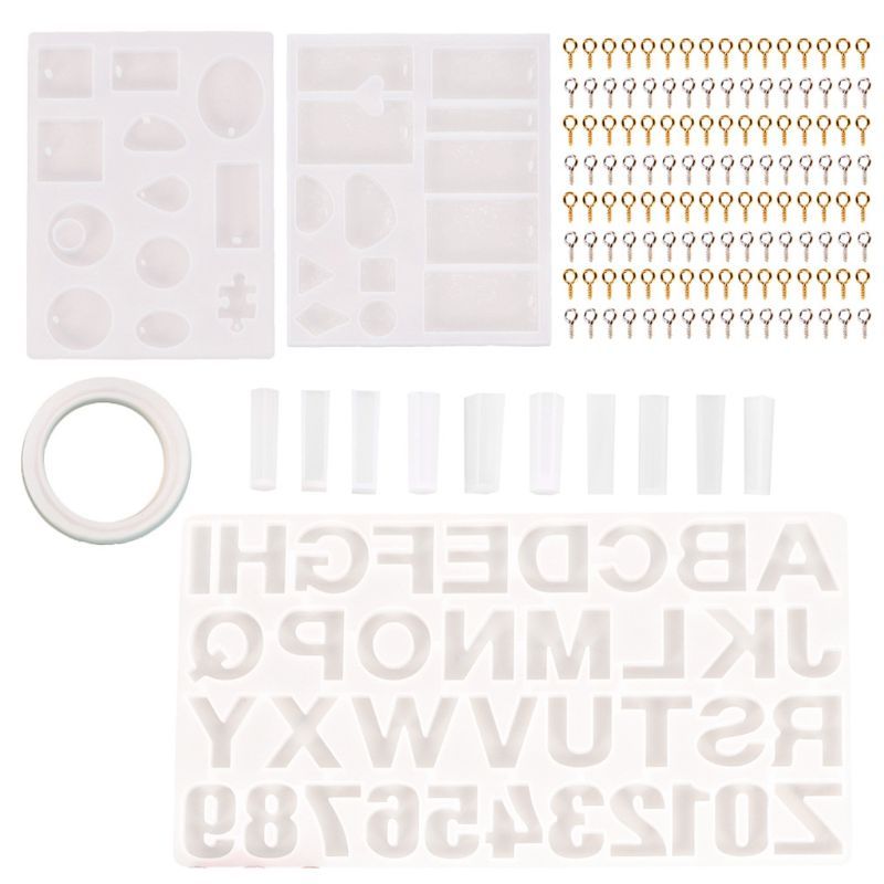 214Pcs Letter Resin Molds and  Jewelry Making Tools