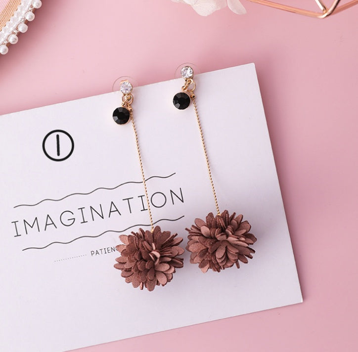 Fashion Korean Japanese Girl Simple Lovely Earrings Flower Fabric Swings Fashion Earrings For Women Jewelry Accessories