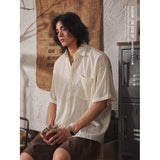Retro Niche Design Hollow-out Short-sleeved Shirt For Men