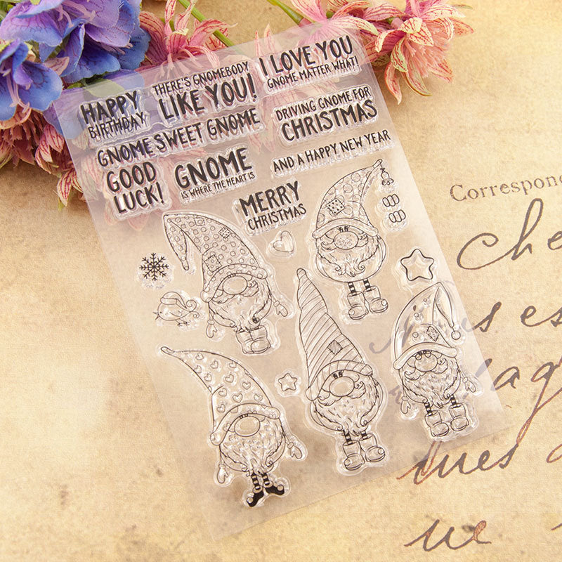 Christmas Santa Stamp and Dies Word Clear Stamps Metal Cutting Dies for DIY Scrapbooking