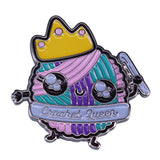 Knitting crochet queen brooch