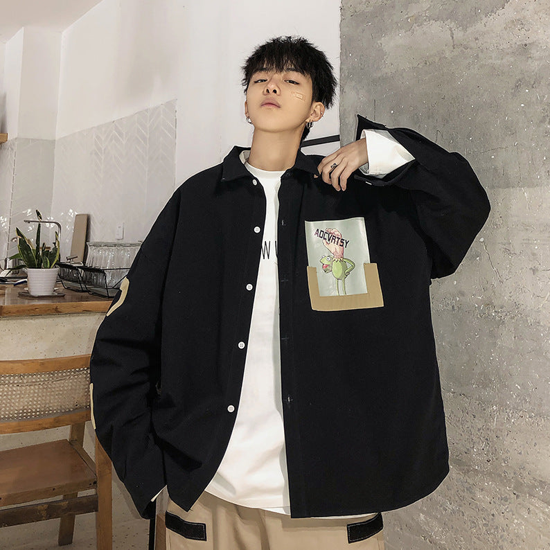 Men's Spring Cartoon Print Fashion And Comfort Shirt