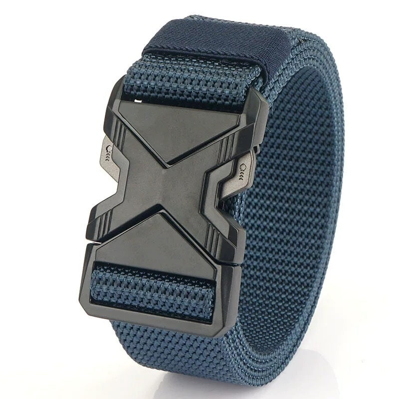 Men's Toothless Automatic Buckle Waist Belt PP Woven Tactical Pants