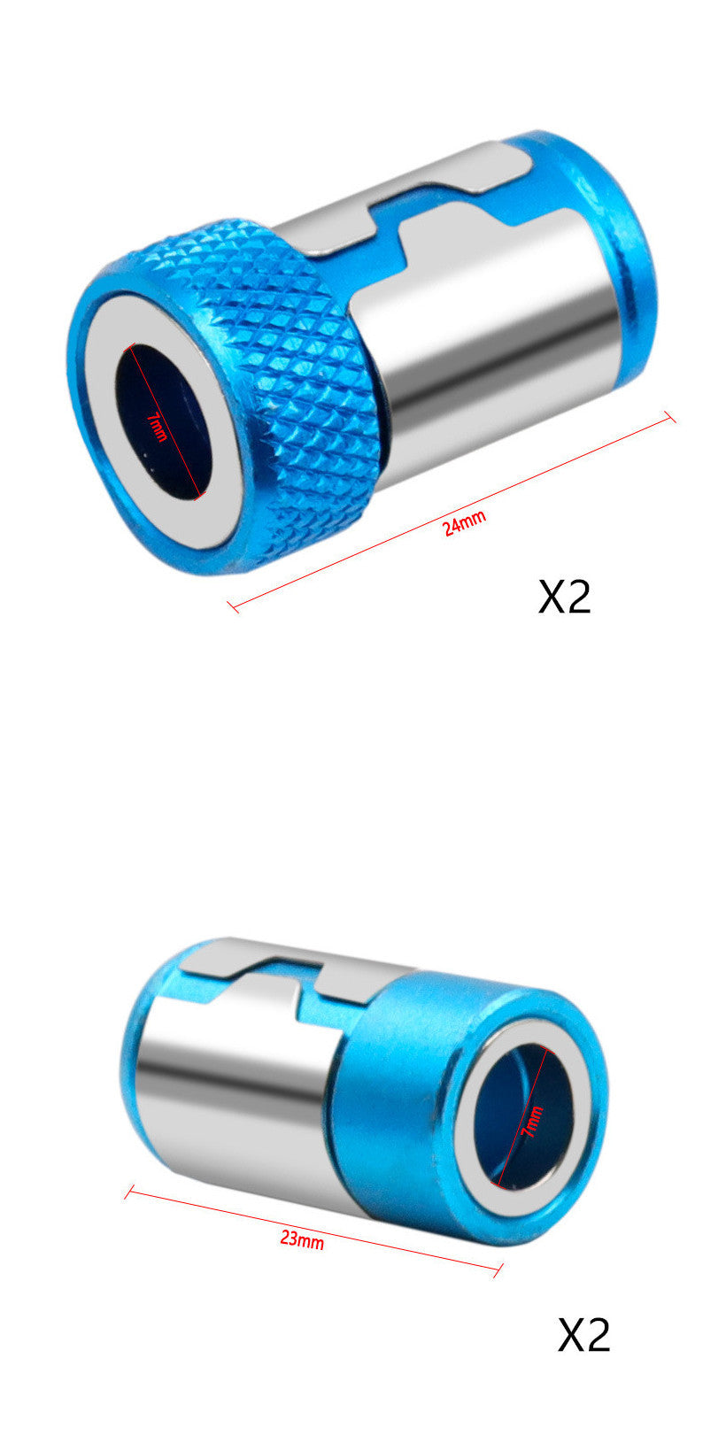 Light blue bit with magnetic ring