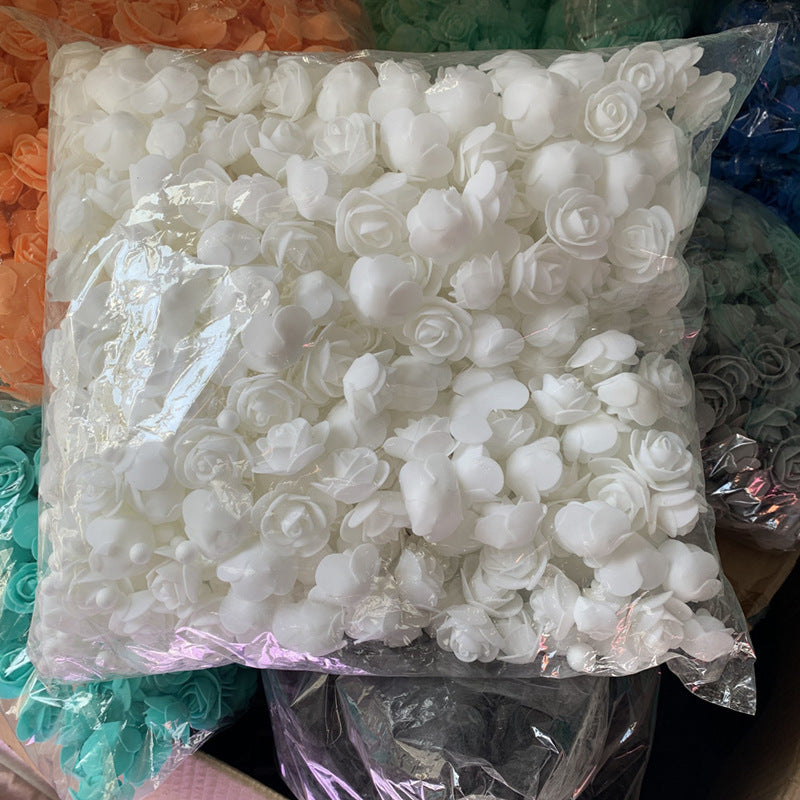 Lot 500Pcs Diameter 3cm Foam Rose Artificial Flowers Gifts Box Diy Wedding Christmas Home Decor art materials
