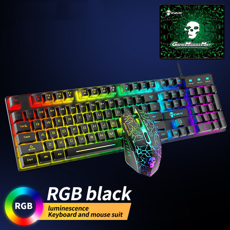 Комплект светящейся клавиатуры и мыши Kuiying T6RGB