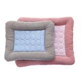Pet Cooling Pad Bed For Dogs Cats Puppy Kitten Cool Mat Pet Blanket Ice Silk Material Soft For Summer Sleeping Blue Breathable