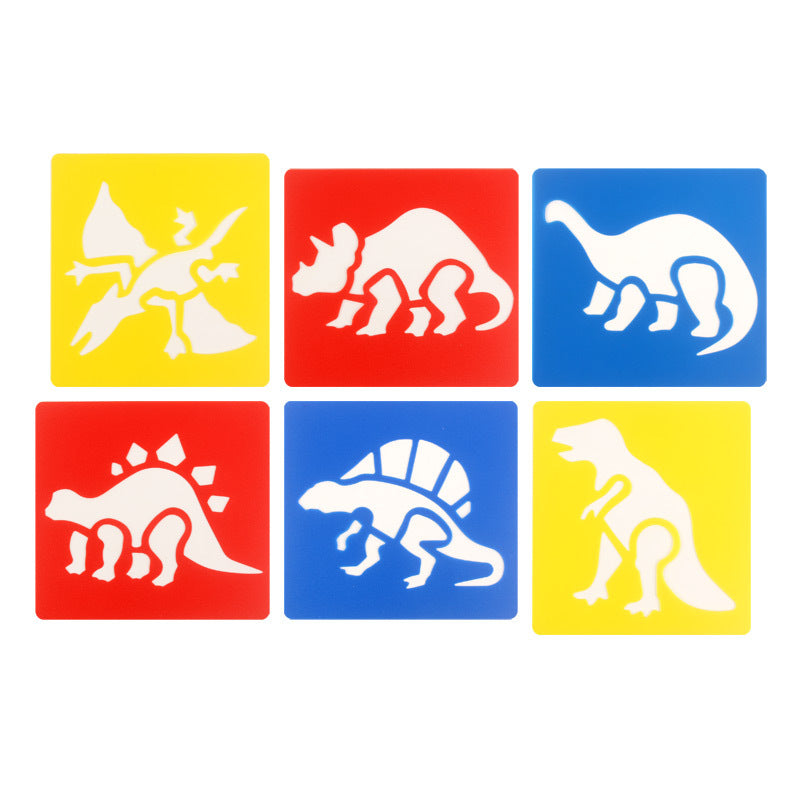 Children's Hollow Plastic Drawing Template Cartoon Animal Graffiti Painting Tool