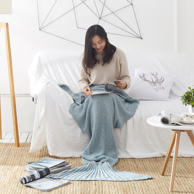 Mermaid Tail Blanket Knitted Crochet for Children Super Soft Sleeping Blankets